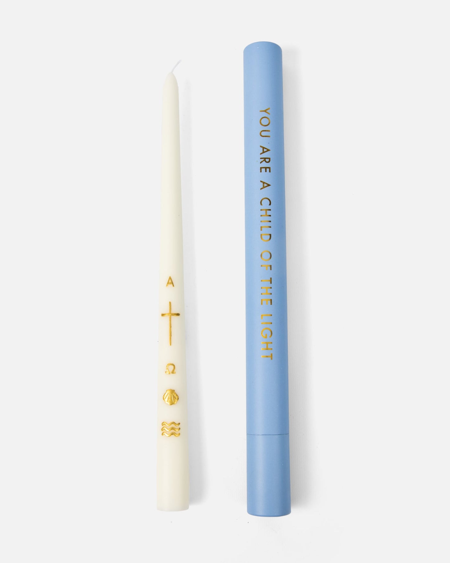 Alpha & Omega Baptism Candle (Gold)