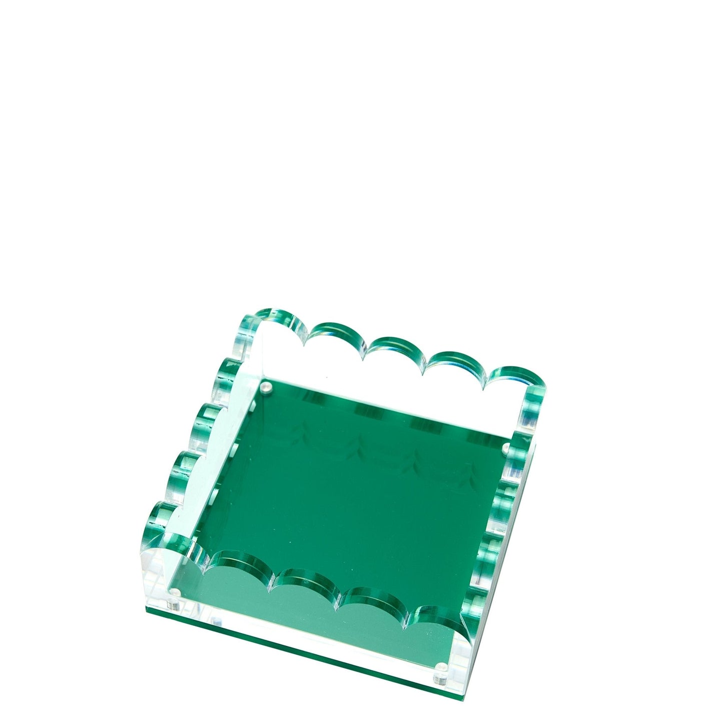 Green Acrylic Small Scallop Photo Tray