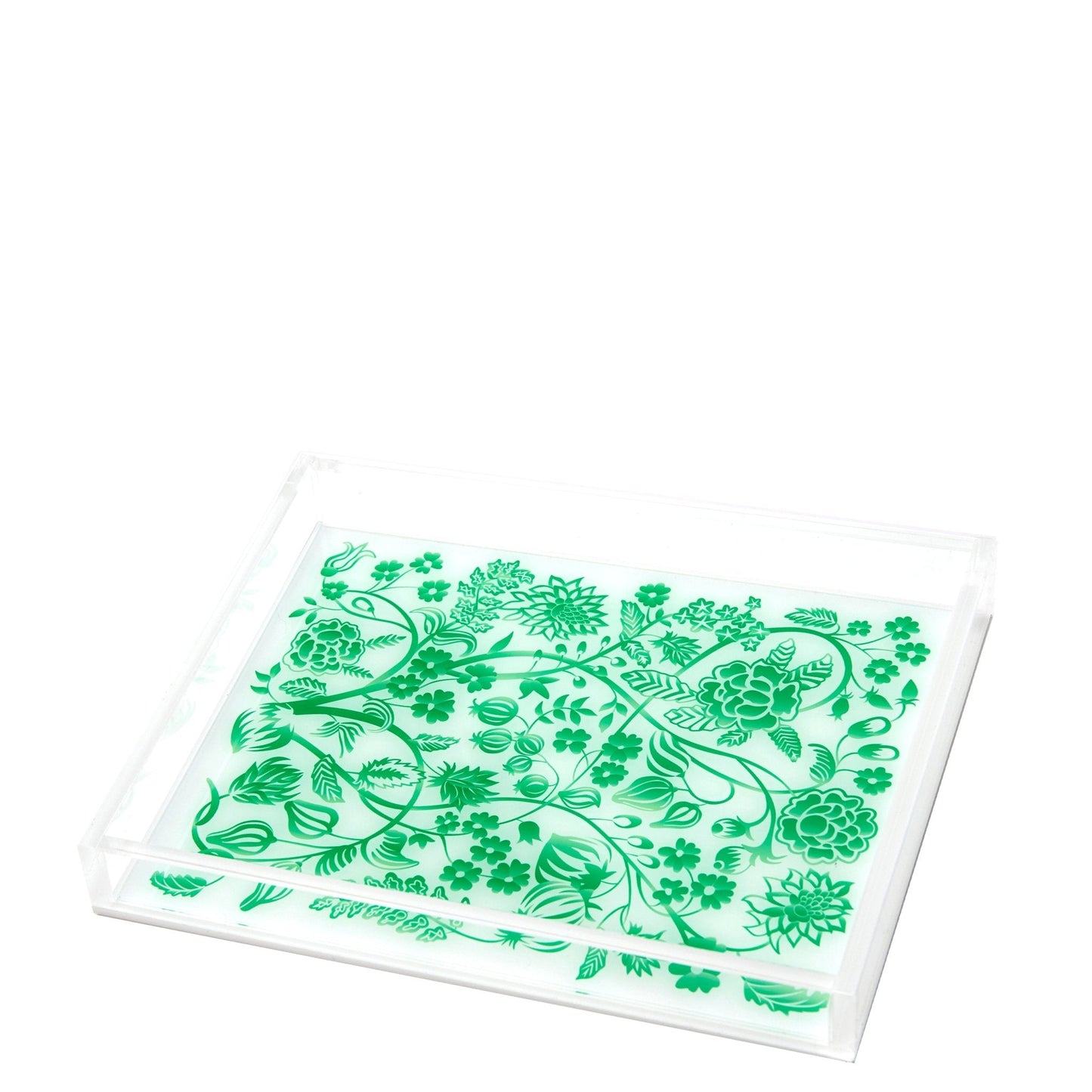 Green Toile Acrylic Tray