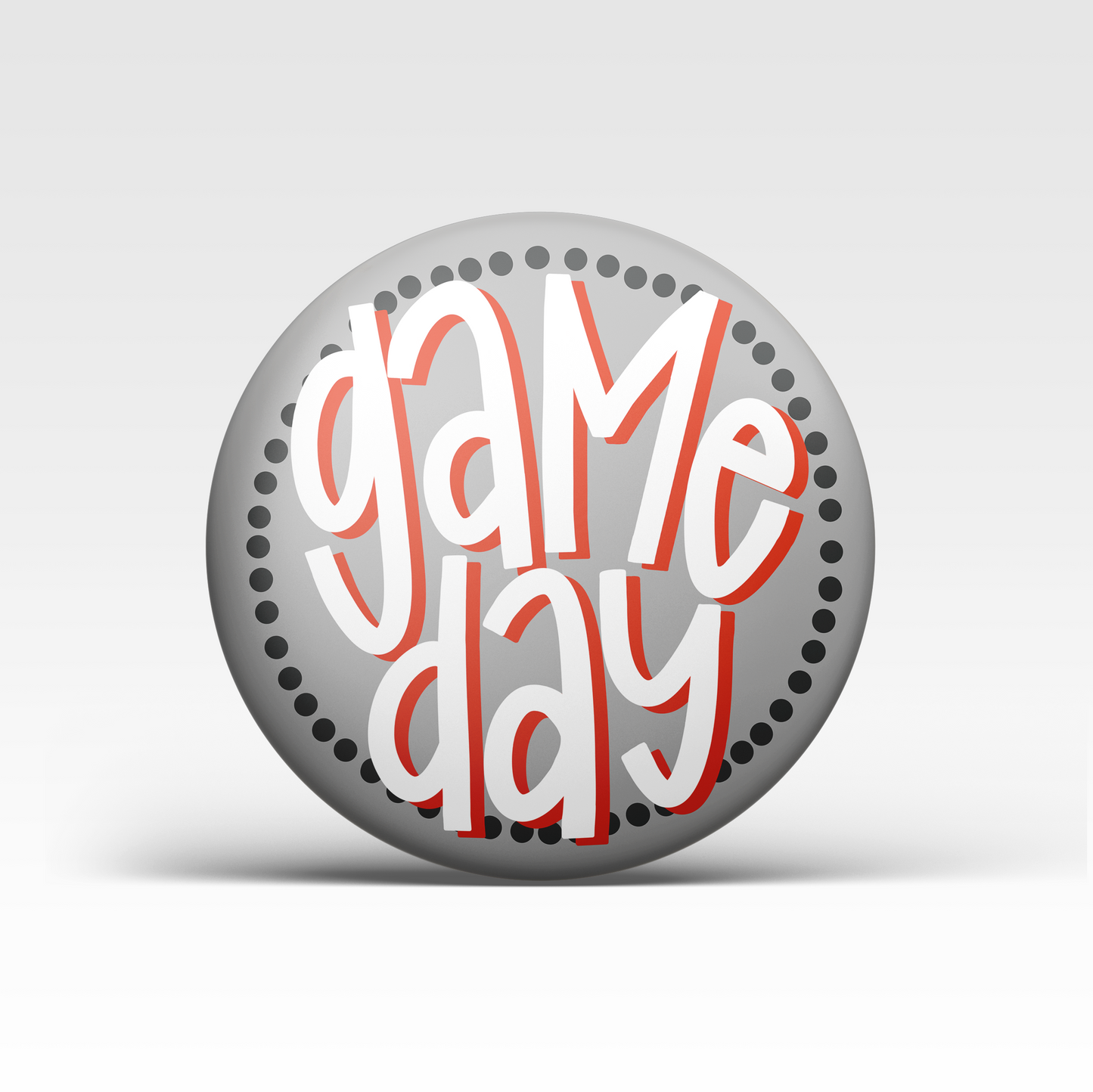 Polka Dot Game Day Button - Red
