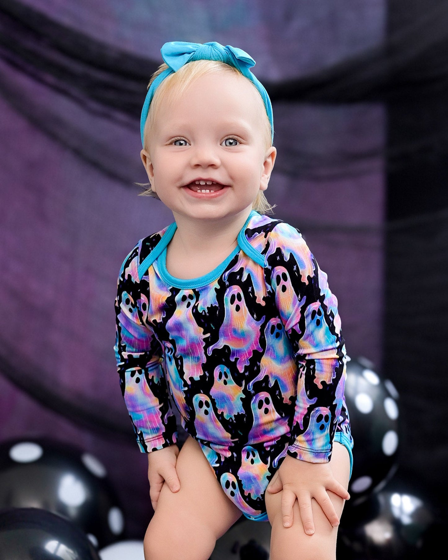 Halloween | Phantom Blue | Bamboo Headband Bow