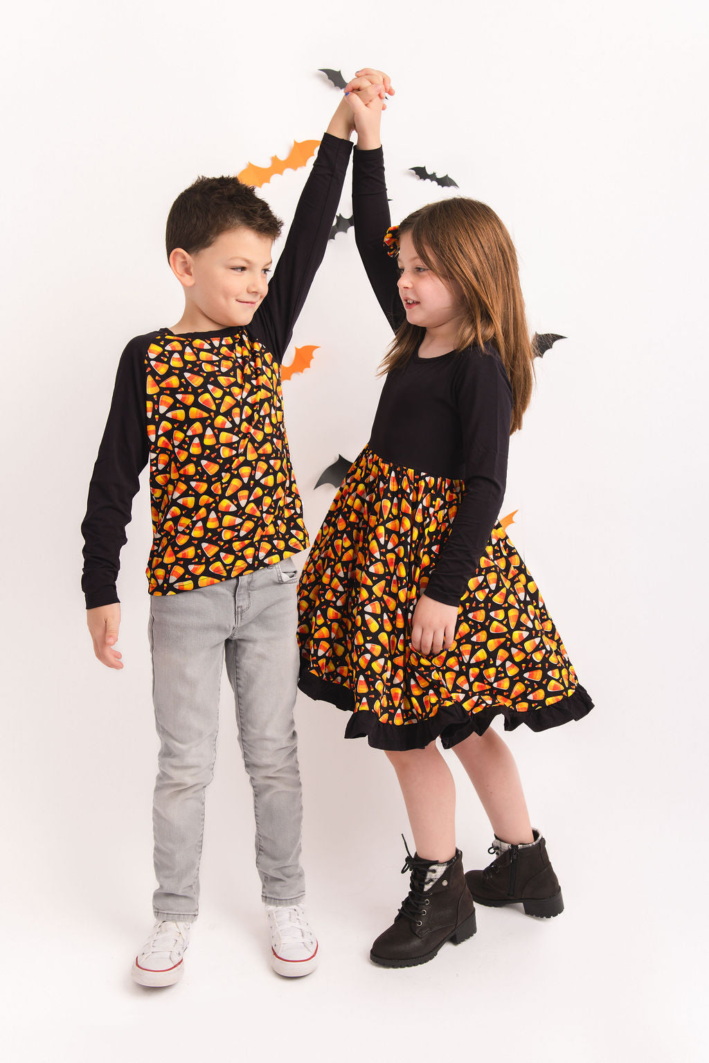 Halloween | Candy Corn | Bamboo Ruffle Twirl Dress