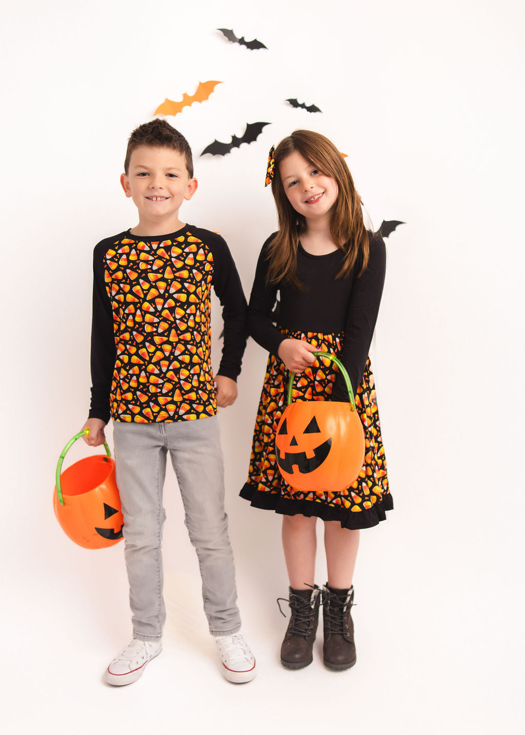 Halloween | Candy Corn | Bamboo Ruffle Twirl Dress