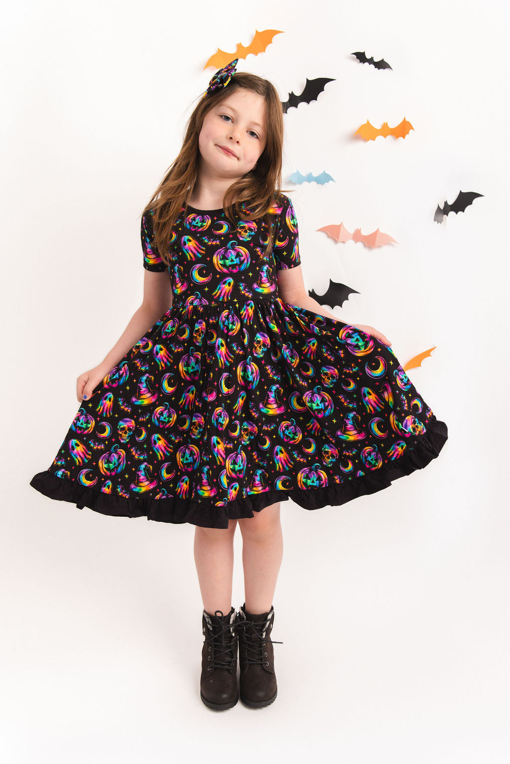 Halloween | Rainbow Haunts | Bamboo Ruffle Twirl Dress