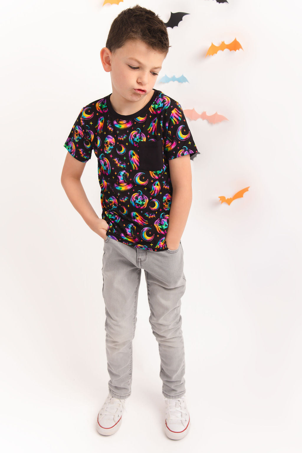 Halloween | Rainbow Haunts | Bamboo Pocket Tee