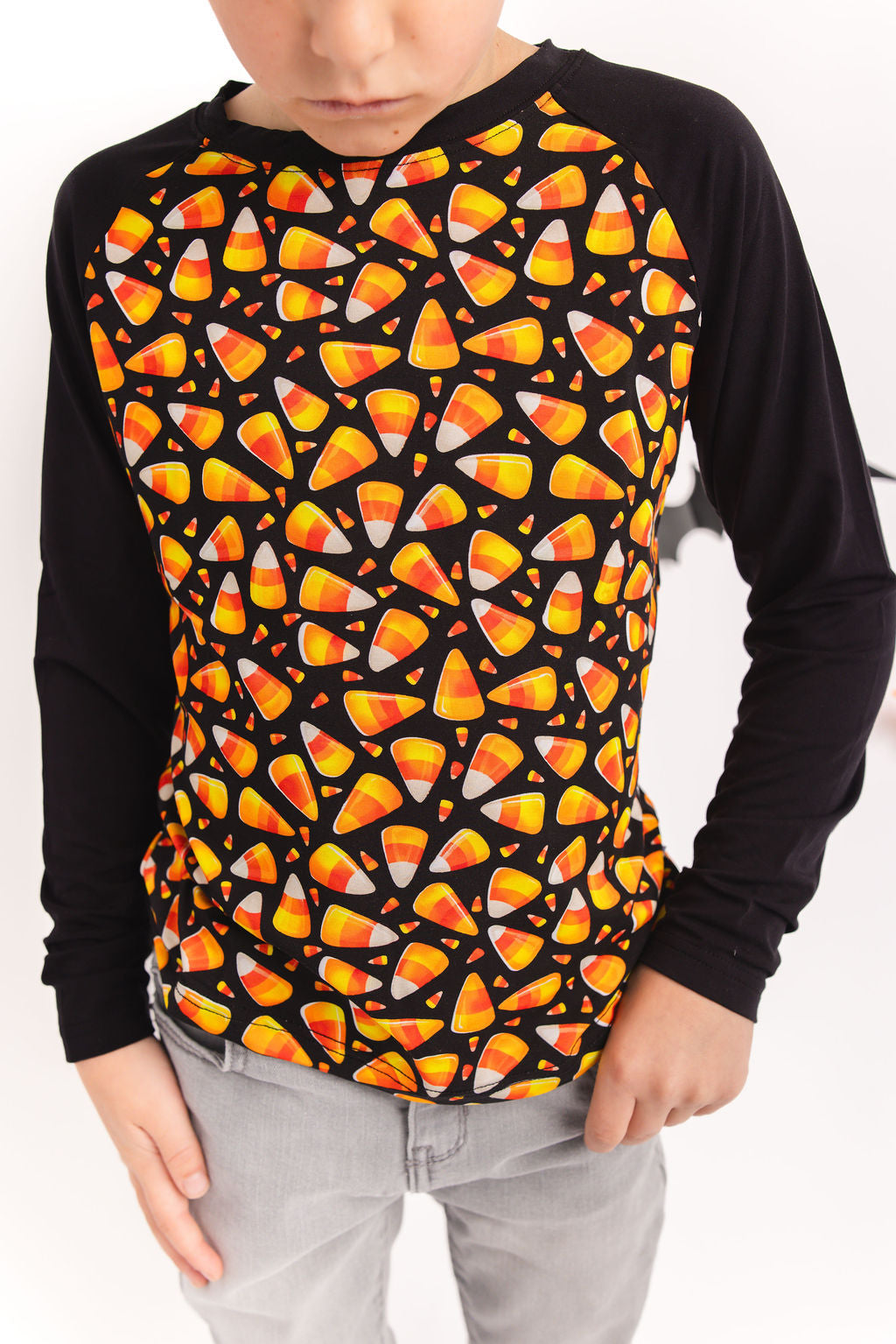 Halloween | Candy Corn | Bamboo Raglan Tee