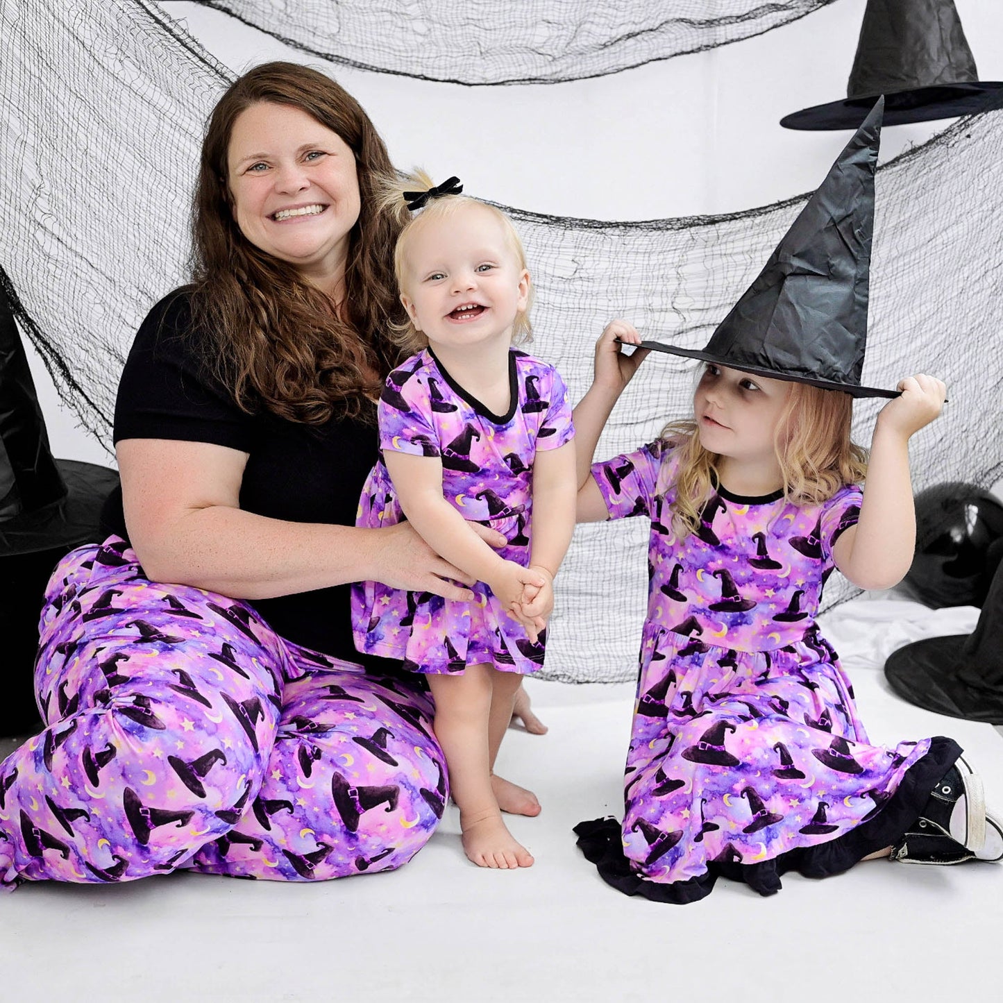 Halloween | Starry Witch Hats | Bamboo Baby Bodysuit Dress