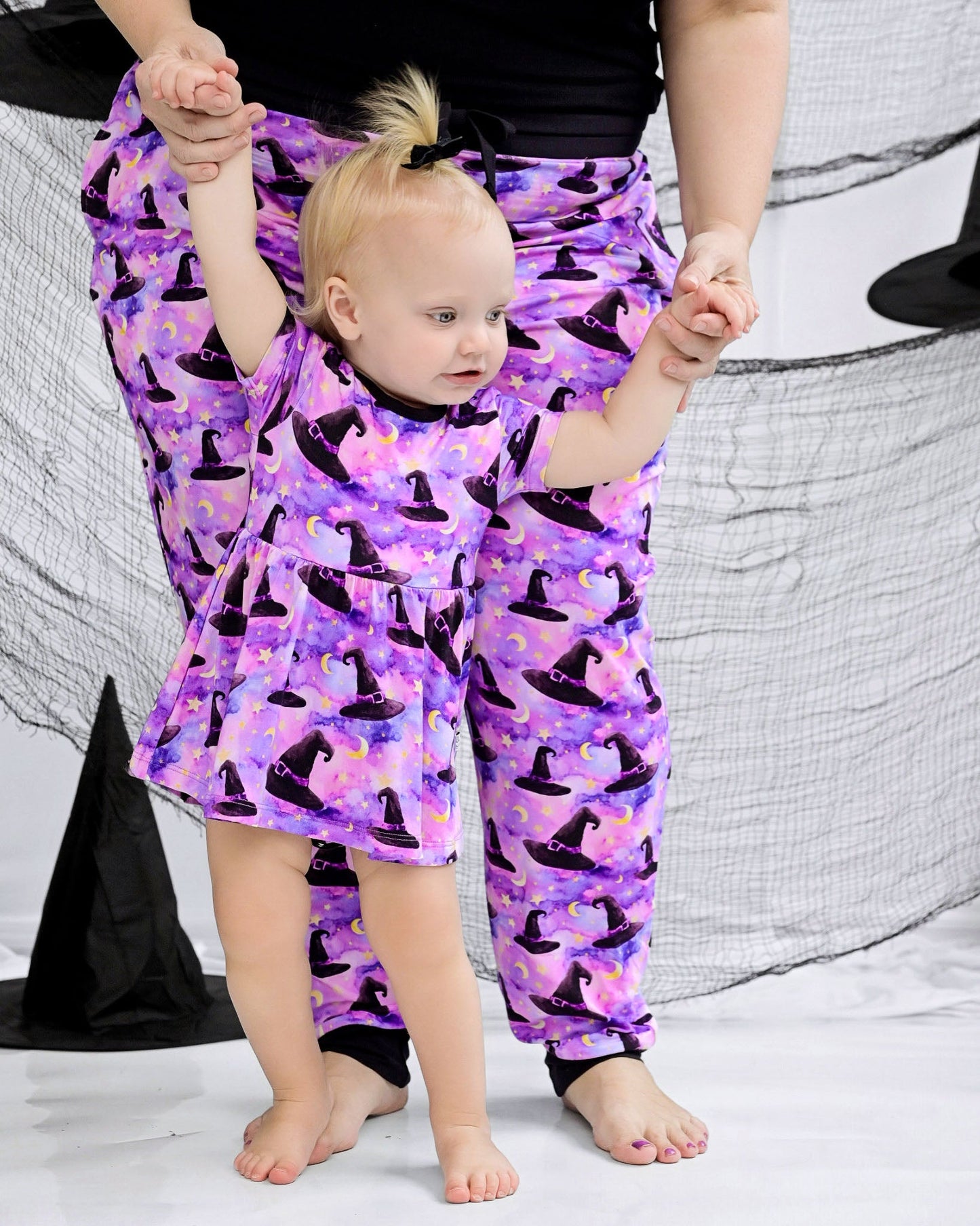Halloween | Starry Witch Hats | Bamboo Baby Bodysuit Dress