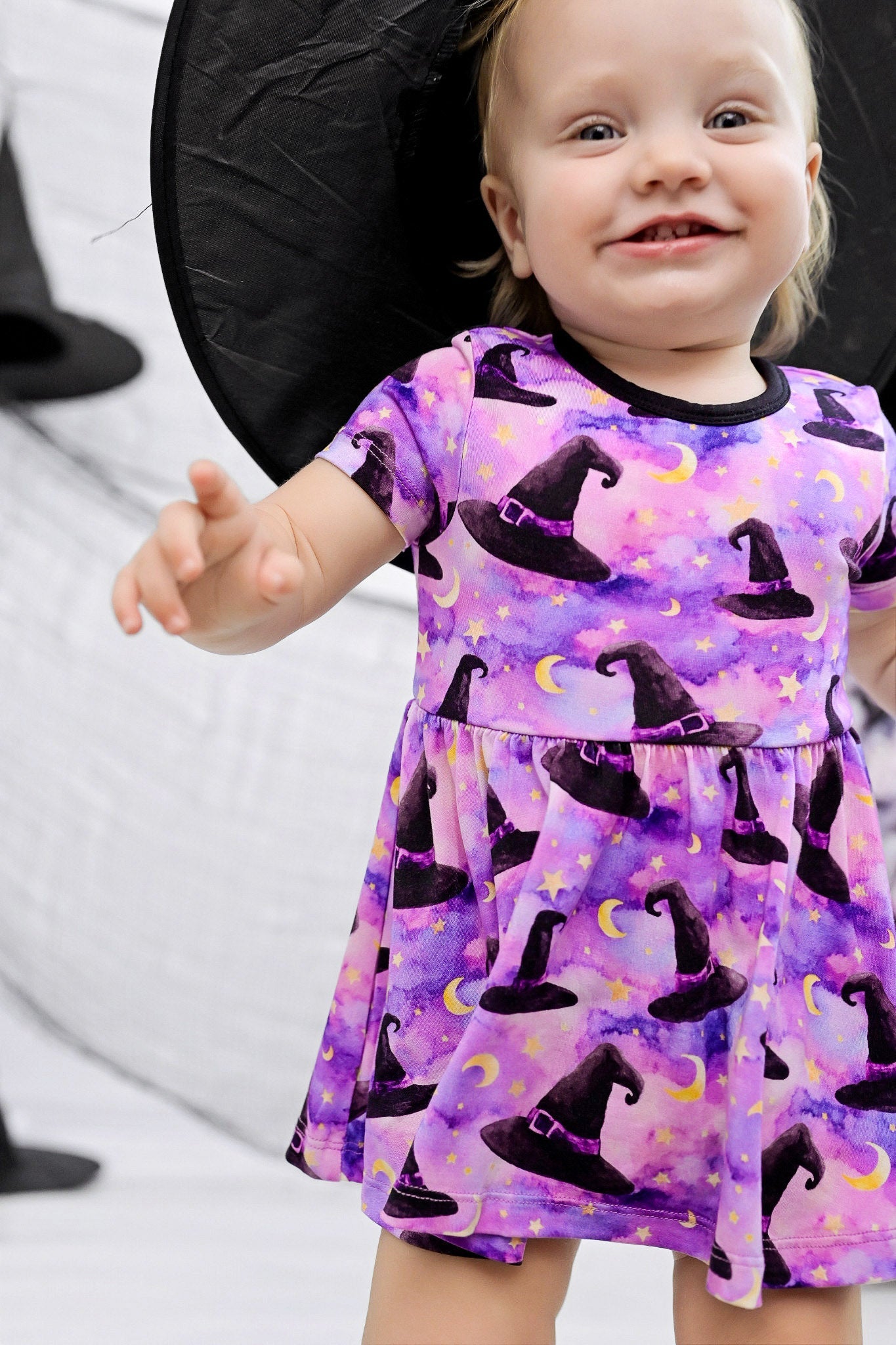 Halloween | Starry Witch Hats | Bamboo Baby Bodysuit Dress