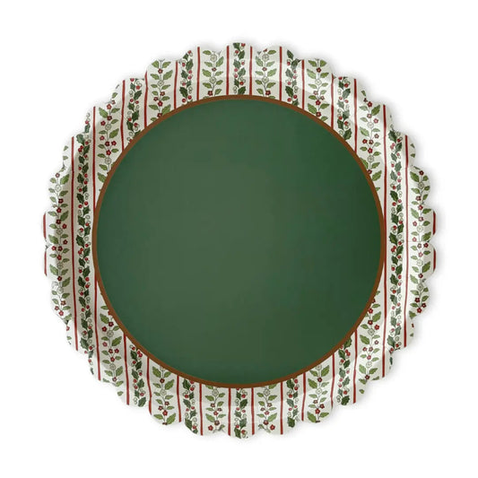 Hearth & Holly Vintage Floral Scalloped Dinner Plate (12pcs)