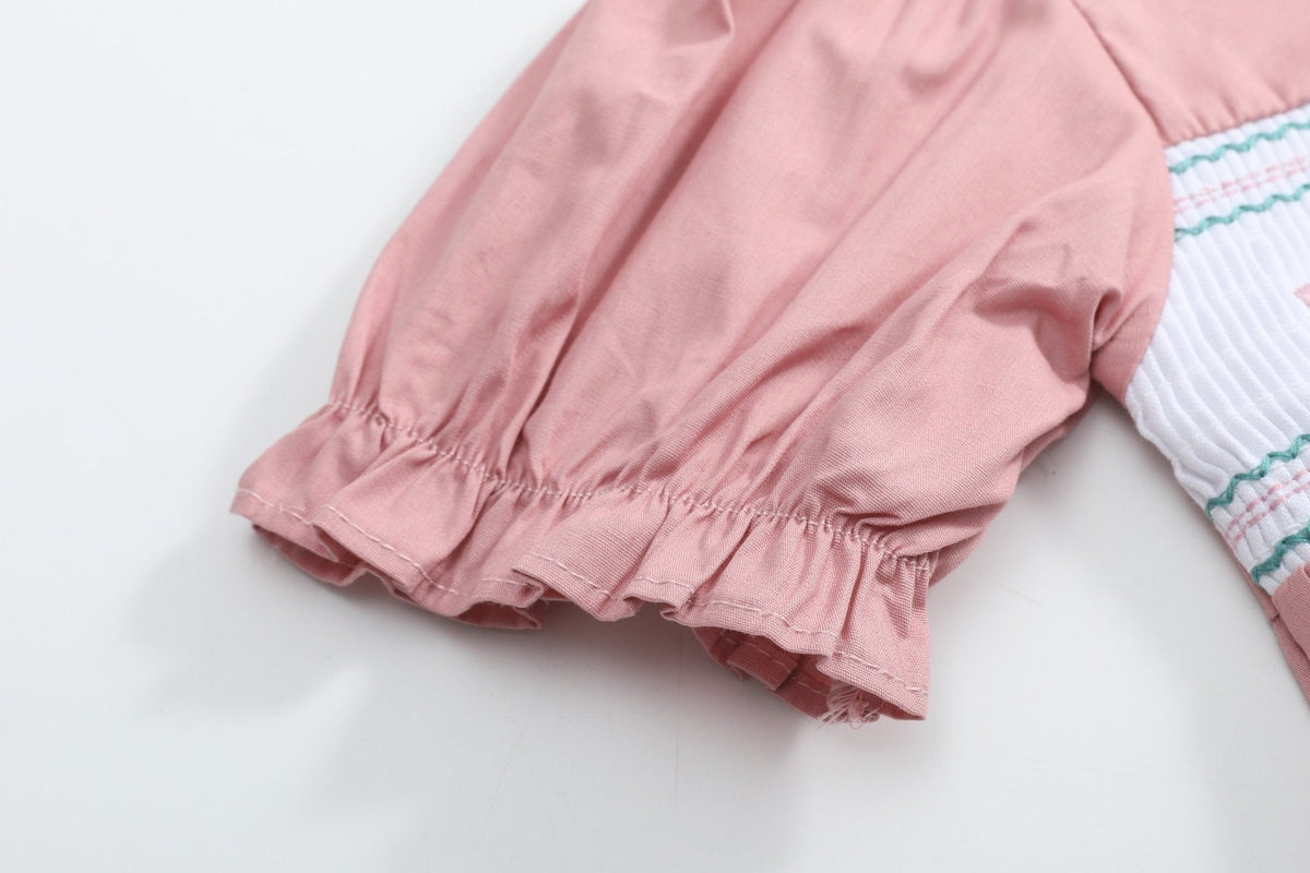 Heirloom Rose Ruffle Smocked Bubble Romper