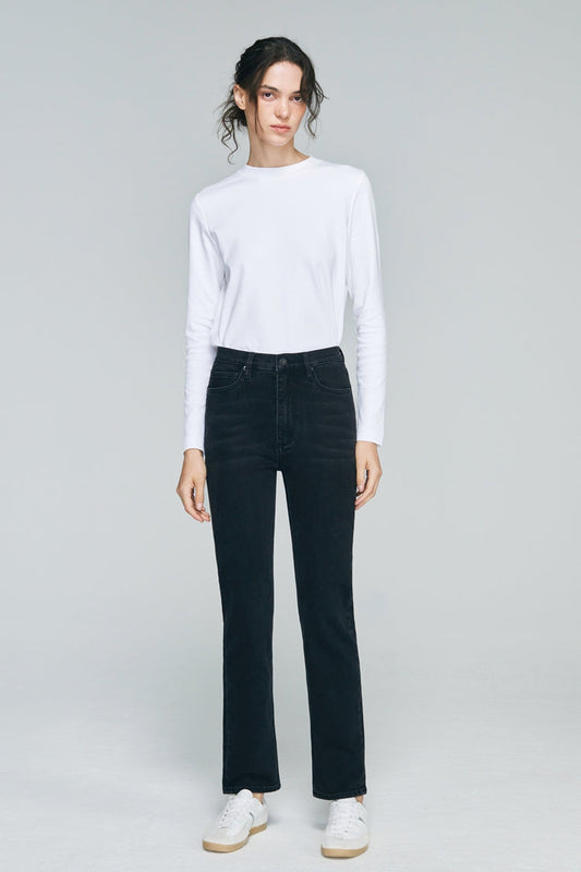 Two Shots High Rise Straight Crop Jeans HJ013