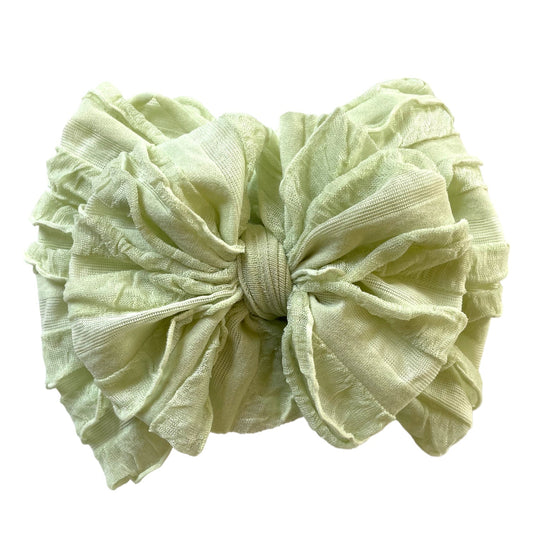 Ruffled Headband- Honeydew