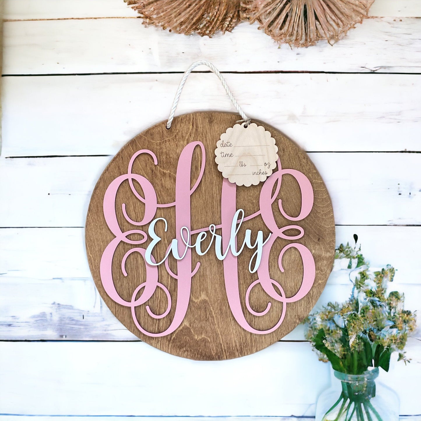 Hospital Door Hanger Girl Monogram