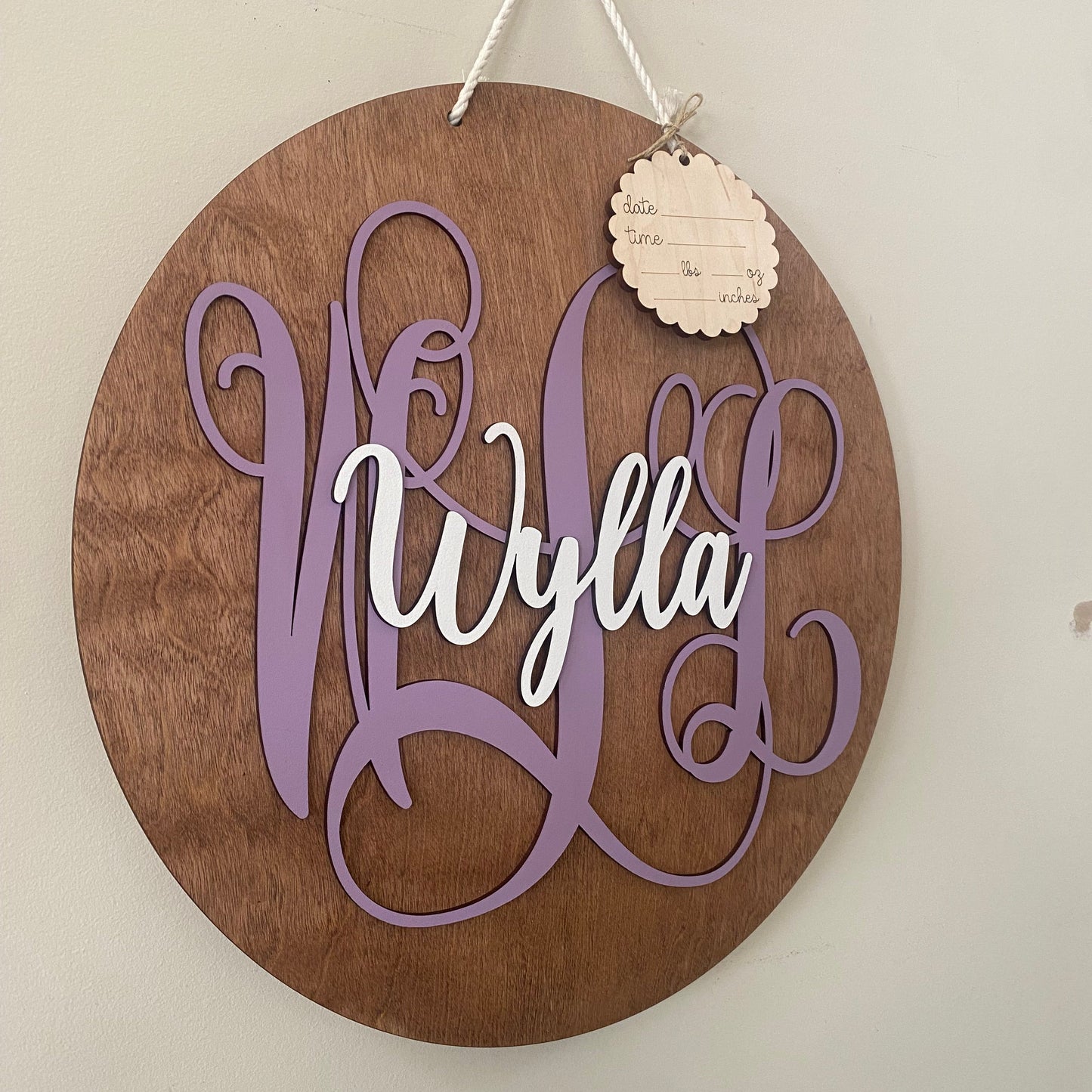 Hospital Door Hanger Girl Monogram
