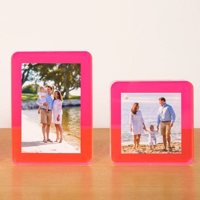 Hot Pink Acrylic 4" x 4" Flip Frame