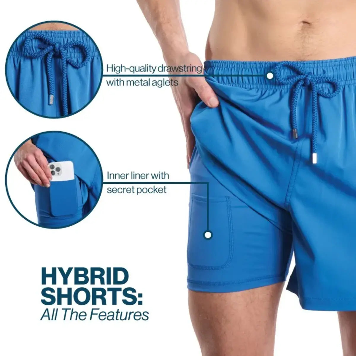 Men’s Premium Compression-Lined Hybrid Shorts – Key Lime