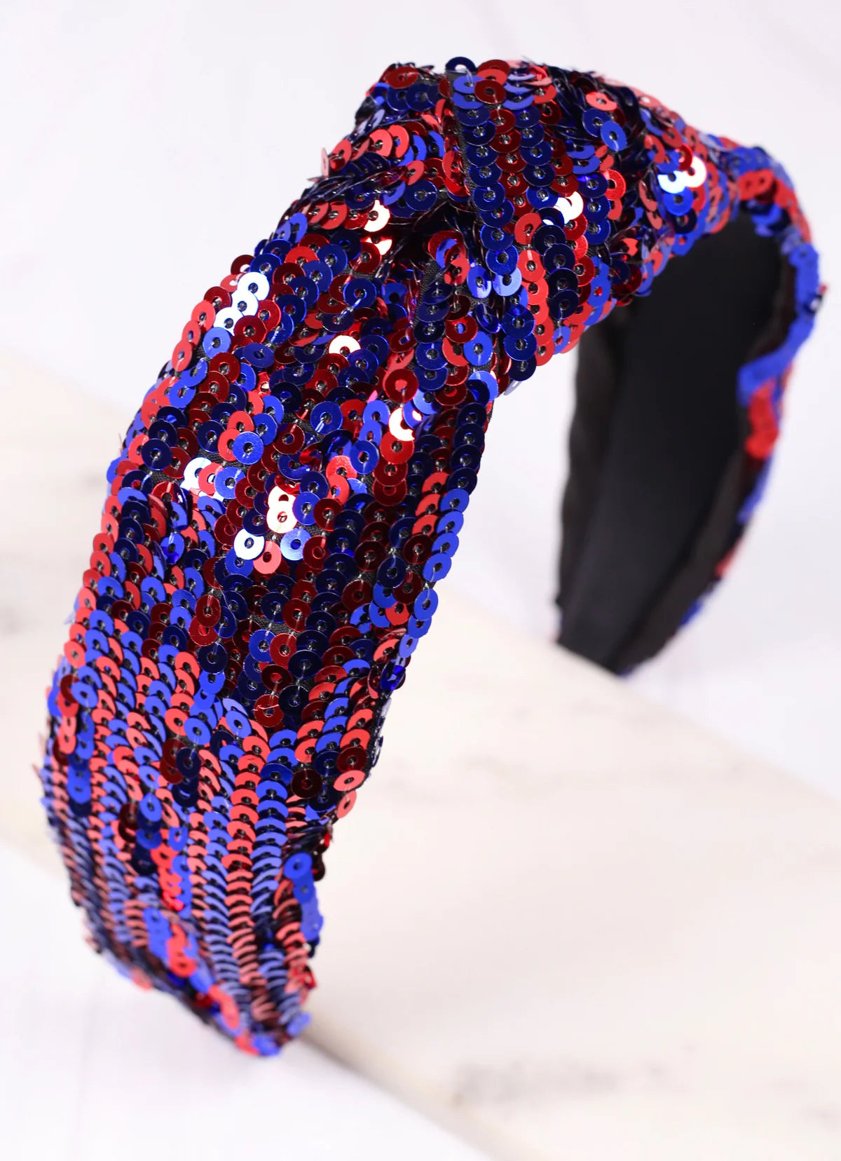 Maggie Sequin Headband BLUE RED