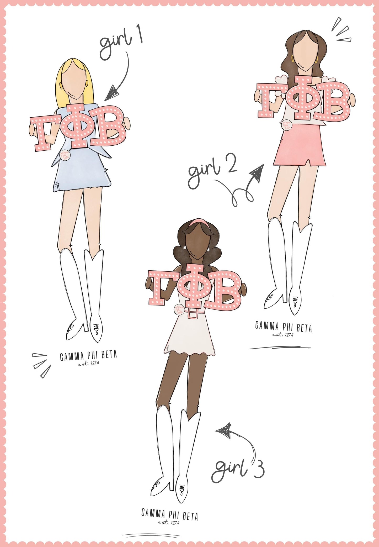 Gamma Phi Beta Acrylic Block Shelfie
