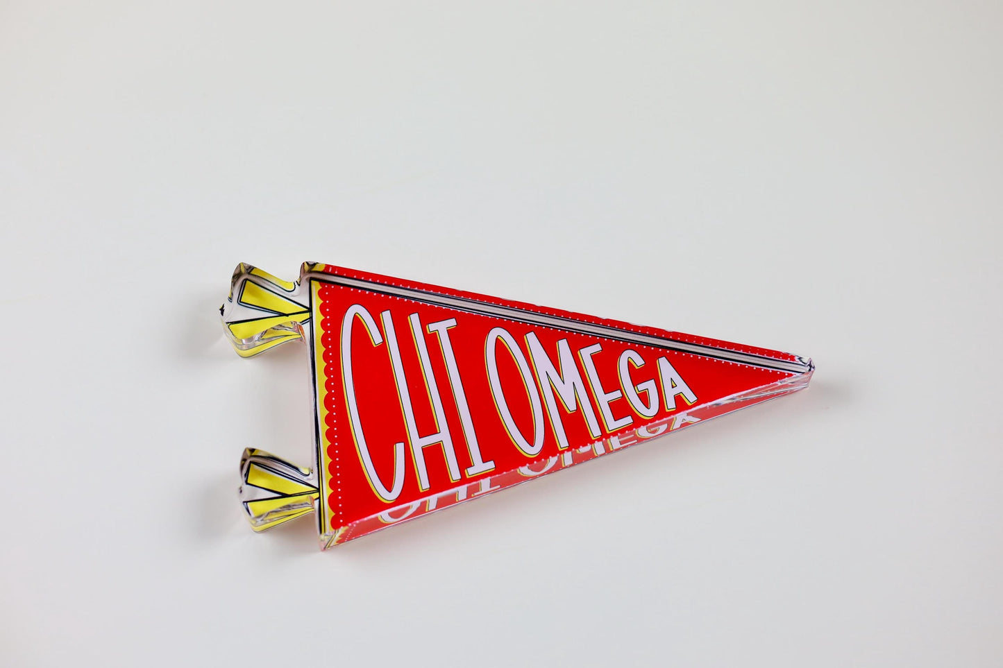 Chi Omega Acrylic Pennant Flag Shelfie