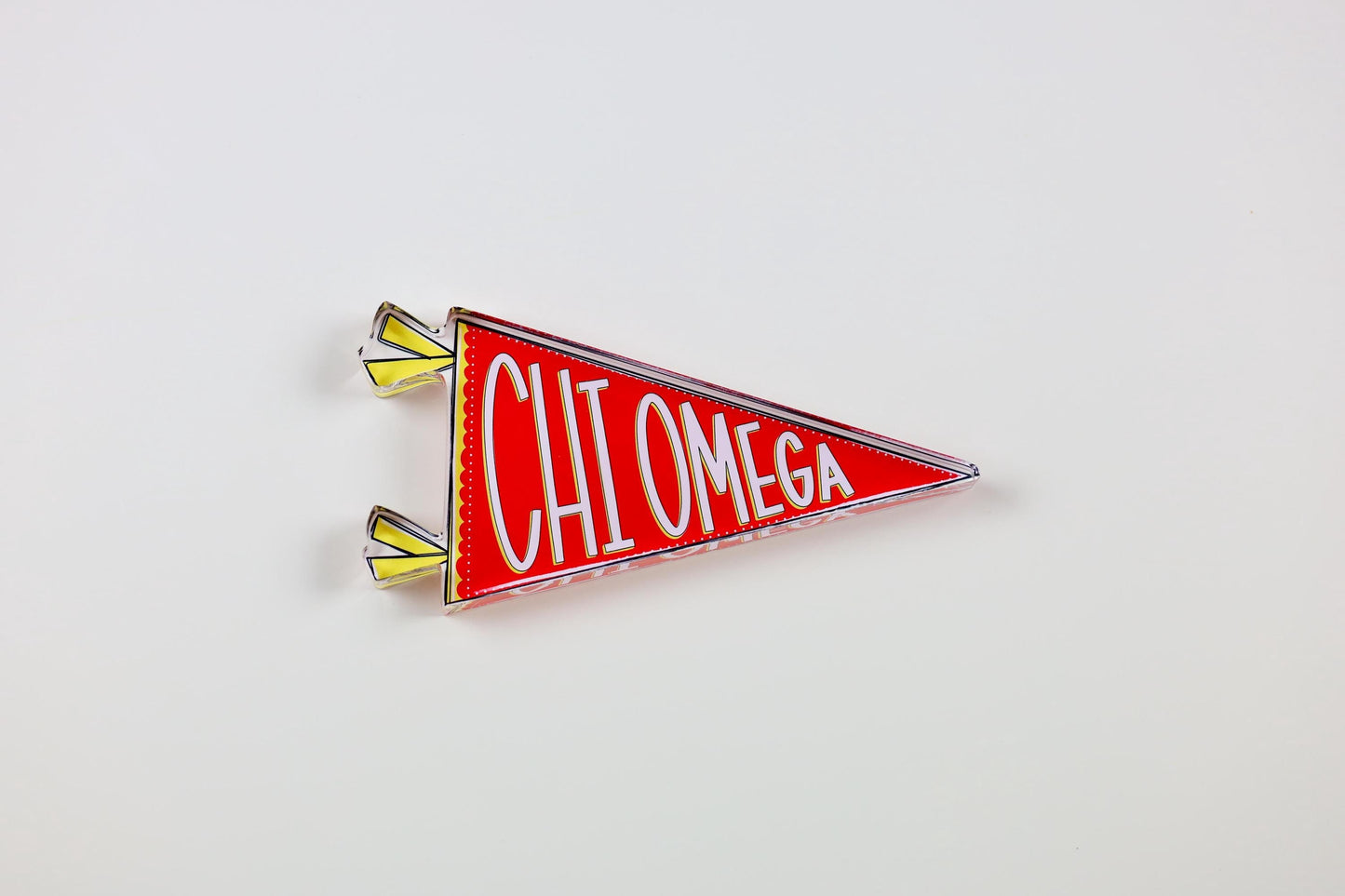 Chi Omega Acrylic Pennant Flag Shelfie