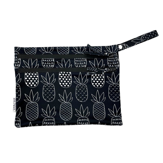 Pineapple Monochrome - Waterproof Wet Bag (For mealtime, on-the-go, and more!)