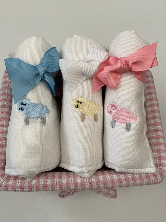 Lamb Diaper Burp Cloth