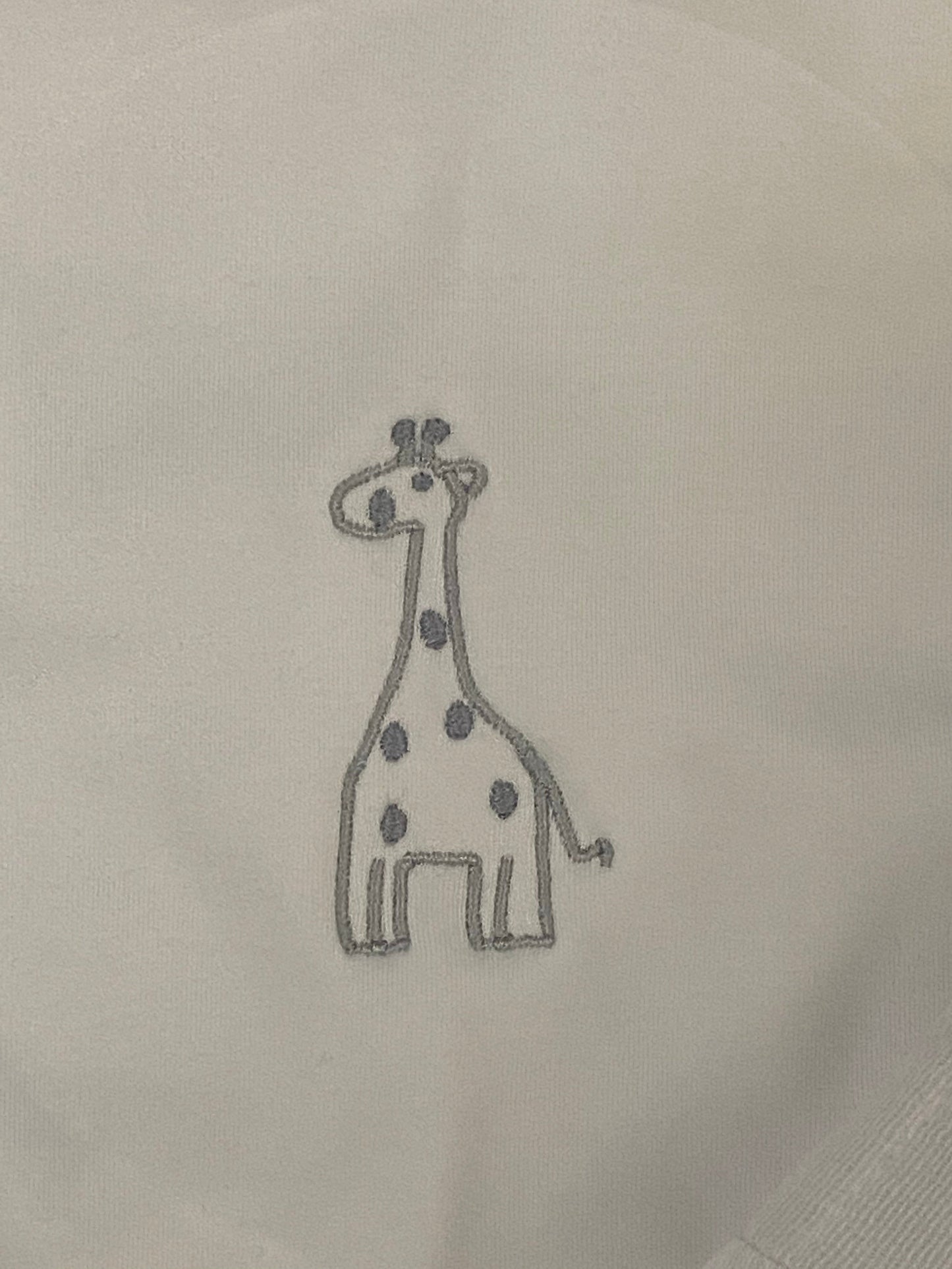 Gray Giraffe Pima Bib and Diaper Burp Cloth Set