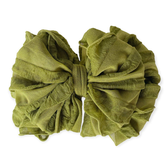 Ruffled Headband- Olive