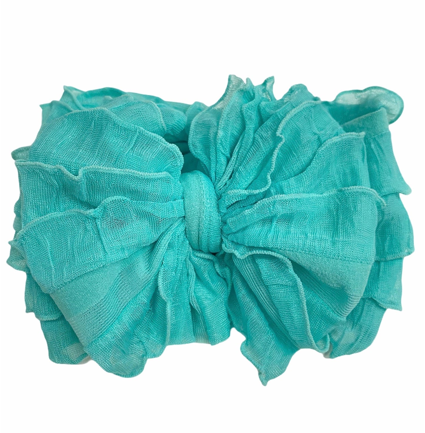 Ruffled Headband- Cool mint