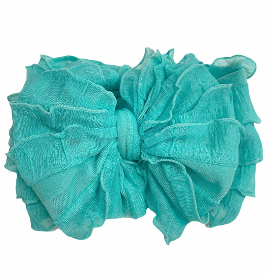 Ruffled Headband- Cool mint