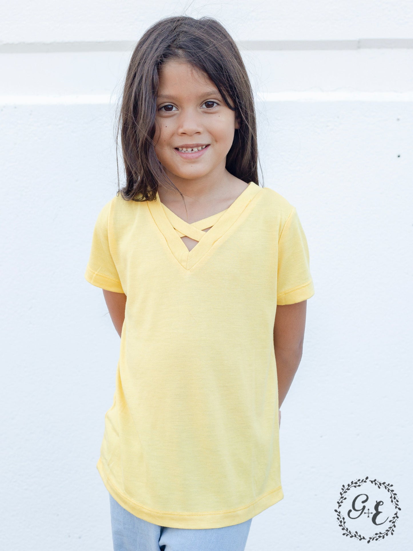 Girls' Tangled V-Neck Basics in Yellow