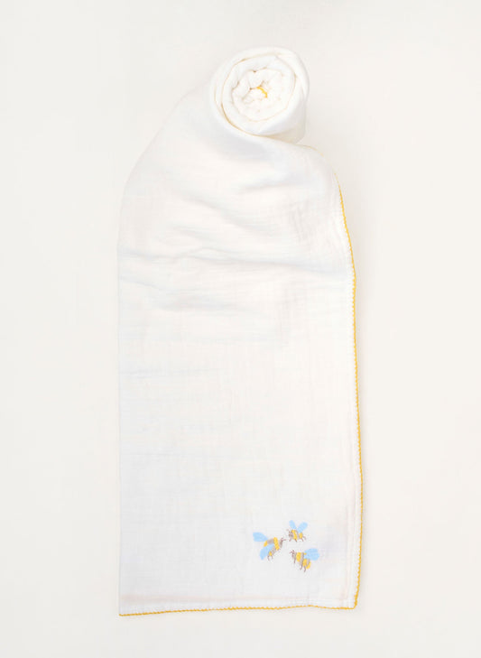 Bumblebee Embroidered Shawl Blanket