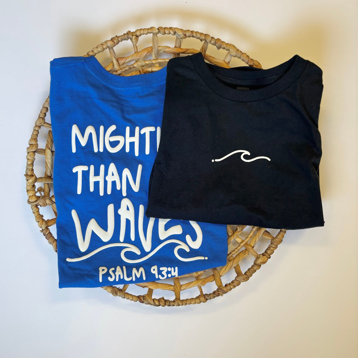 Mightier than the Waves Christian Kid Shirt – Soft Cotton Faithbased Sunday School Tee