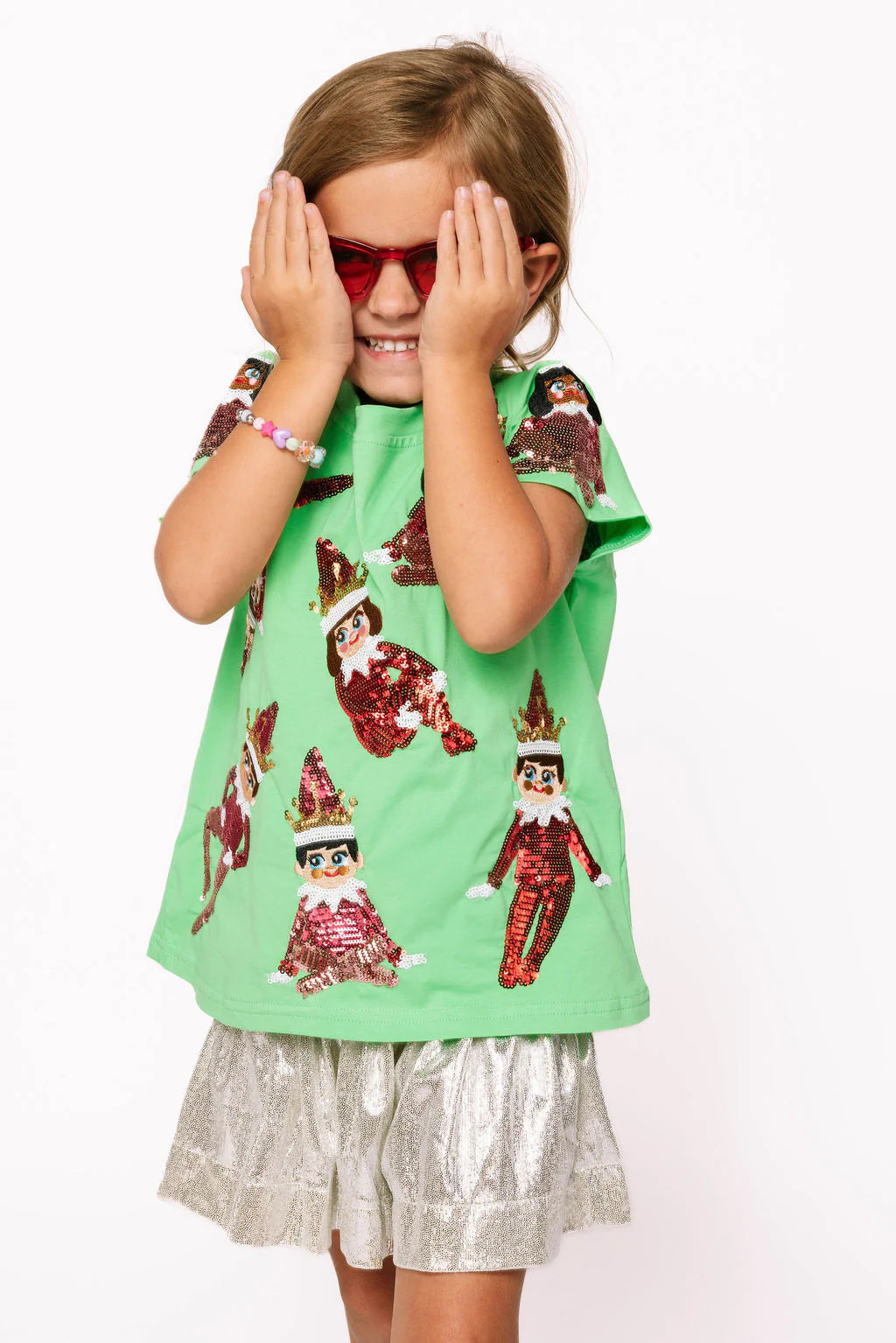 Queen of Sparkles Green Elf on the Shelf Tee - Kids