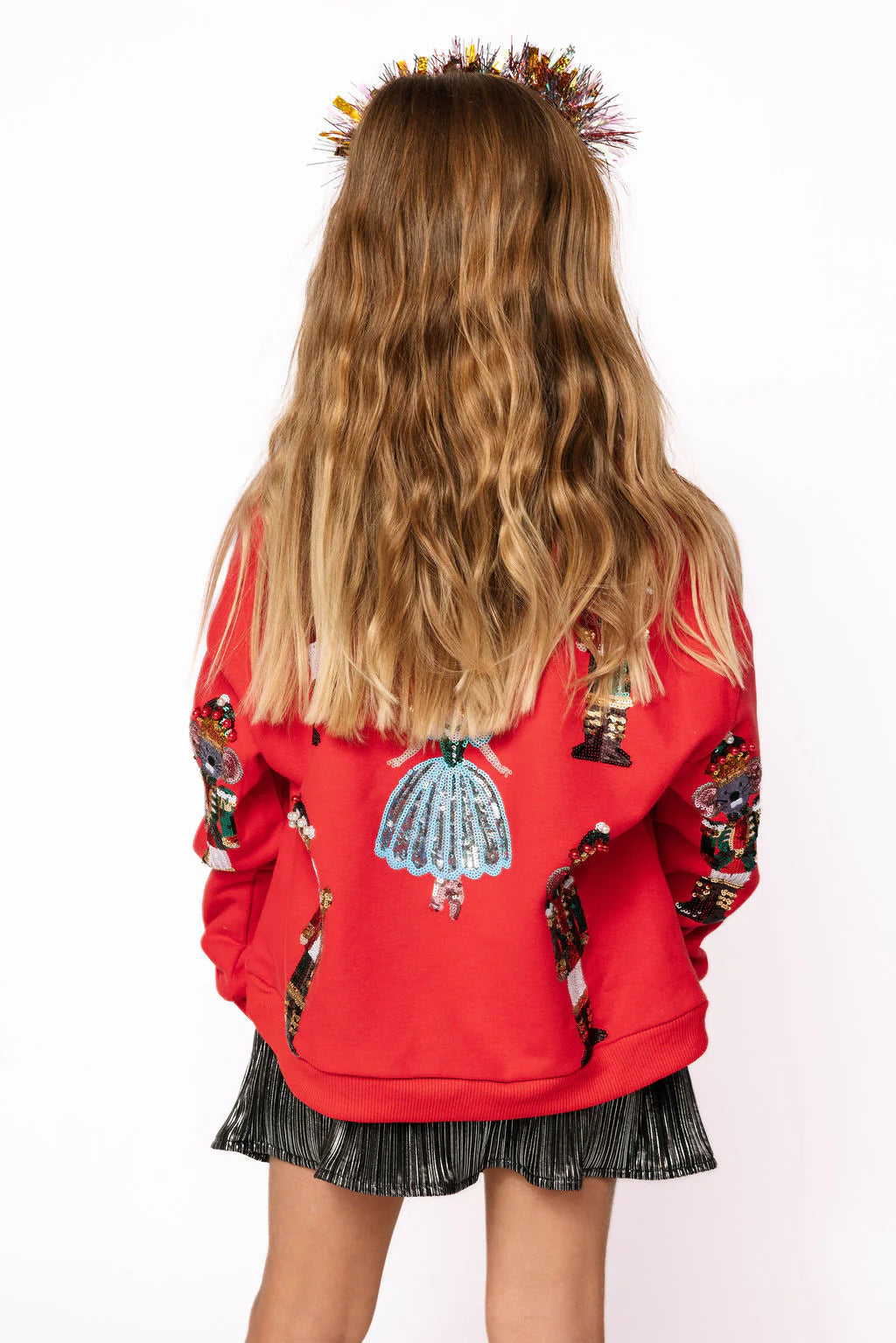 Queen of Sparkles Red Nutcracker Ballet Sweatshirt | Holiday Sequin Top - Kids