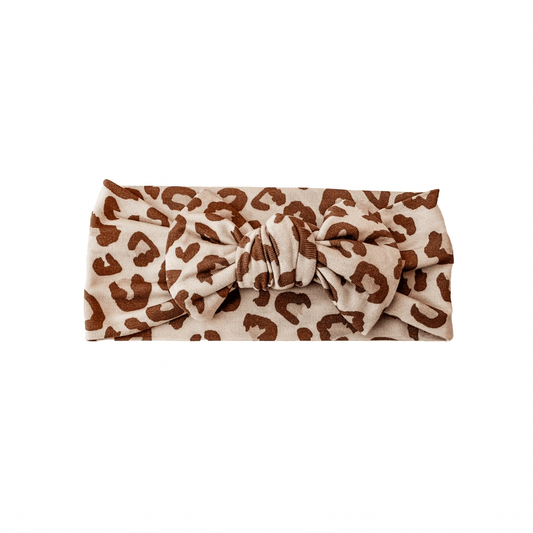 Knotted Baby Bow Headband - Leopard