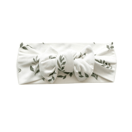 Knotted Headband - Green Leaves