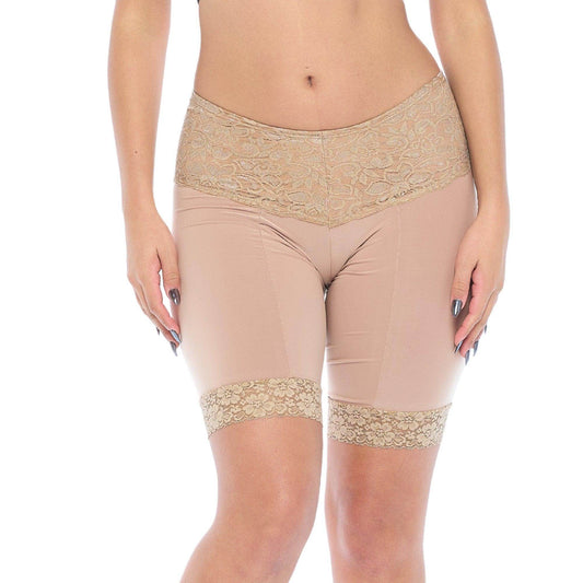 Signature Lace Shortlette Slipshort 9" | Beige