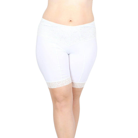 Signature Lace Shortlette Slipshort 9" | White