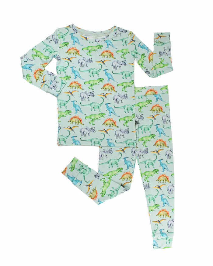 Landon Dinosaur Bamboo Toddler Lounge Set – 2-Piece Pajamas