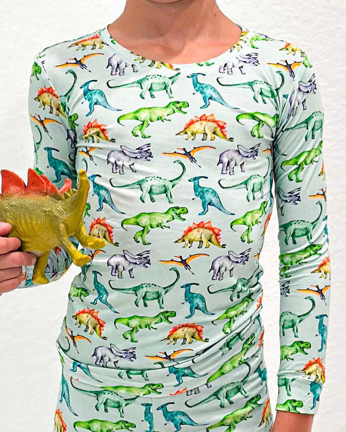 Landon Dinosaur Bamboo Toddler Lounge Set – 2-Piece Pajamas