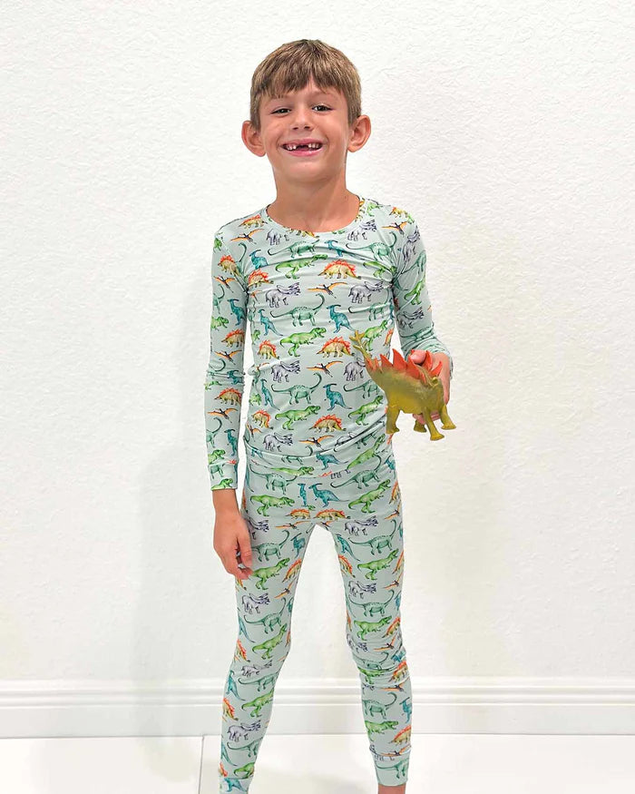 Landon Dinosaur Bamboo Toddler Lounge Set – 2-Piece Pajamas
