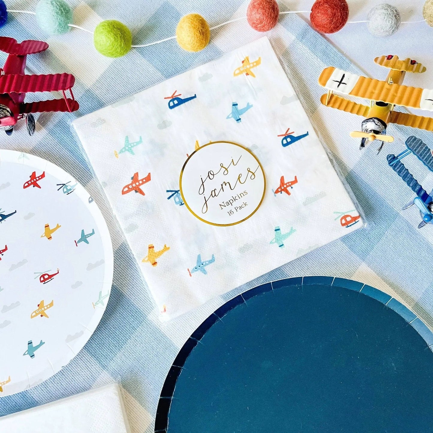 Airplane Birthday Disposable Paper Lunch Napkins (24pcs)