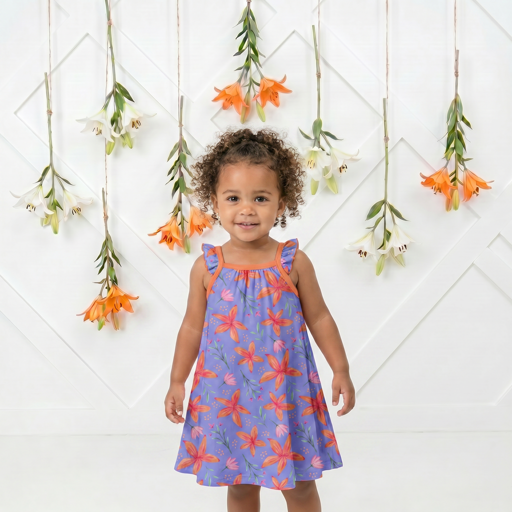 Lavender Leilani Flutter Sleeve Dress