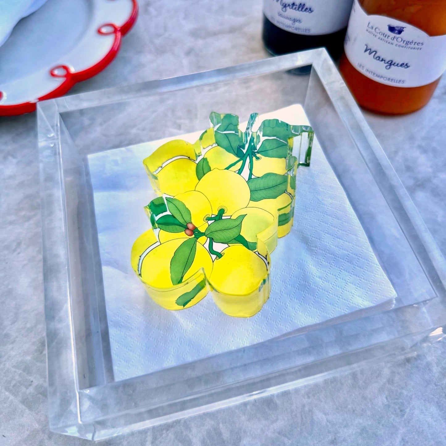 Lemons Acrylic Cocktail Napkin Holder