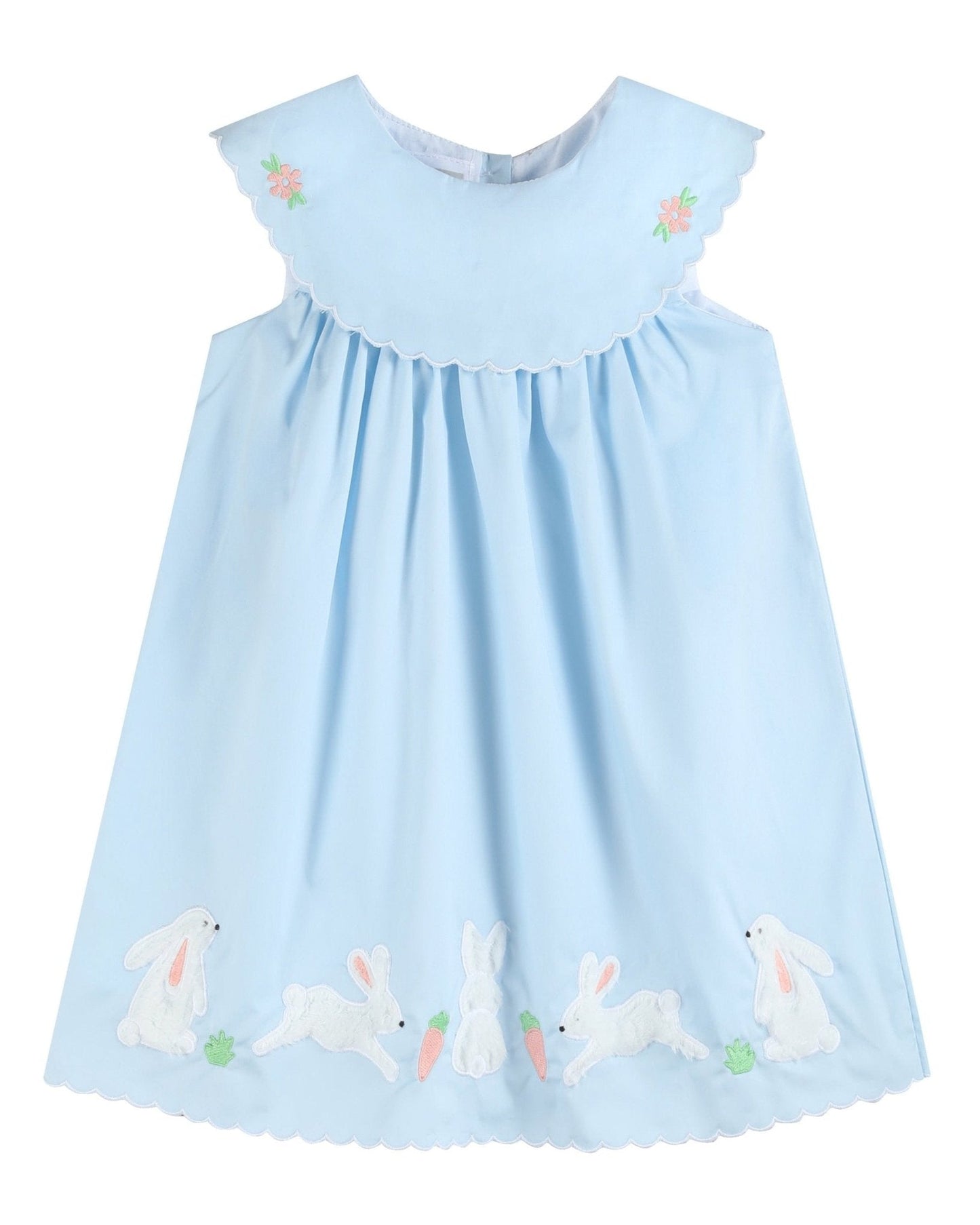 Light Blue Bunny and Flowers Dress