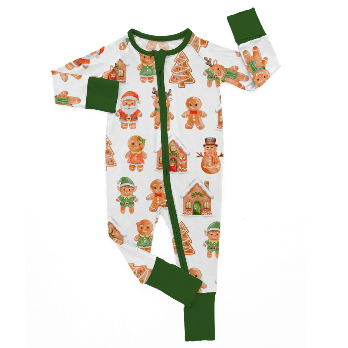 Christmas | Holiday Gingerbread | Bamboo Zipper Pajamas
