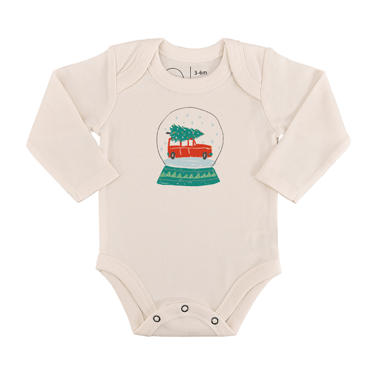 long sleeve graphic bodysuit | snow globe