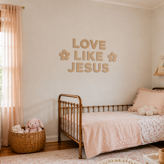 Love Like Jesus Christian Wall Art for Girls Room